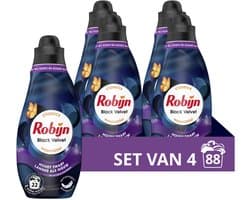 Robijn - Vloeibaar Wasmiddel - Klein & krachtig - Black Velvet - 4 flessen - 88 Wasbeurten - Voordeelverpakking
