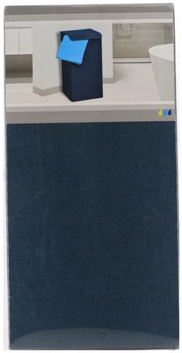 Tendance Wasmand met deksel - MDF structuur/polyester - blauw - opvouwbaar — thumbnail 2