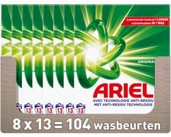 Ariel Snel Oplosbaar Waspoeder Original - 8 x 13 Wasbeurten - 8 x 715 gram