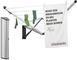 Brabantia WallFix Wanddroogrek - met Opberg-/Beschermbox - 24 m - Metallic Grey — thumbnail 5