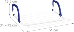 droogrek hangend - 4 m drooglengte - inklapbaar - voor radiator - balkon - verwarming — thumbnail 5