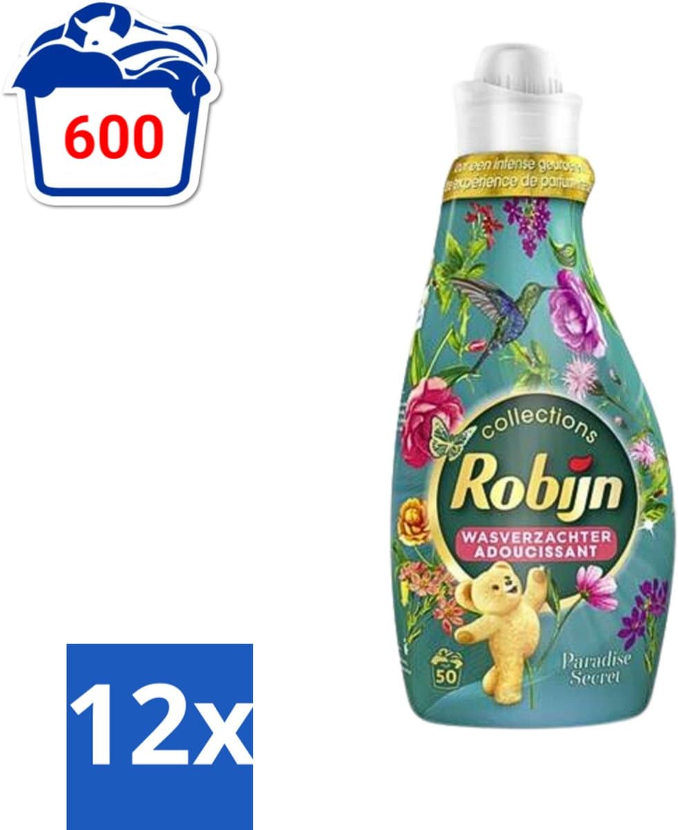 Robijn Collections - Wasverzachter - Paradise Secret - 1,25L - 50 Wasbeurten - Voordeelverpakking - 12 stuks — afbeelding 1