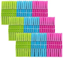 Benson Wasknijpers - 144x stuks - kleurenmix fel - kunststof - 8 cm - was op hangen — thumbnail 1