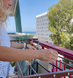 Foxydry Duo 102 cm wasrek balkon - corten - rechthoekige reling — thumbnail 5