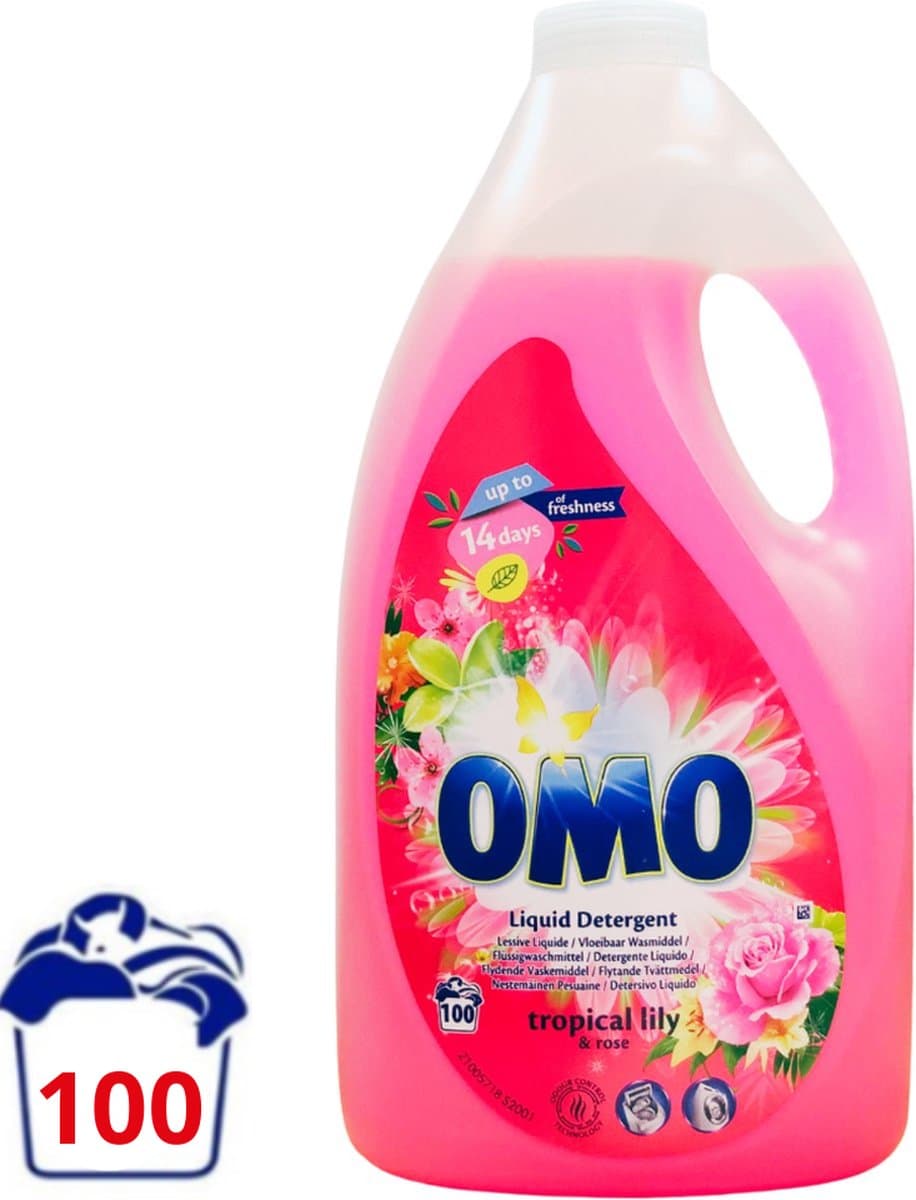 Omo Vloeibaar Wasmiddel Tropical - 5 l (100 wasbeurten) — afbeelding 1