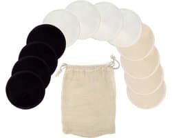Herbruikbare wasbare Zoogcompressen - Set van 12 stuks - Maat L - Diameter 12 cm - Cup B-D wasbare zoogcompressen