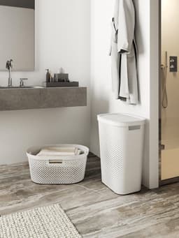 Curver Infinity Recycled Wasmand met deksel 60L + Wasmand 40L - Wit — thumbnail 3