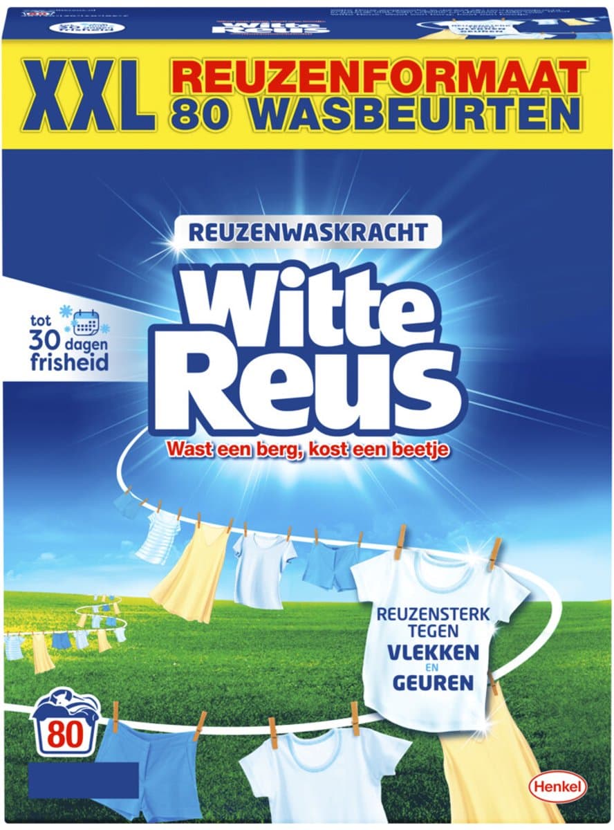 Witte Reus Wasmiddel Poeder 80 Wasbeurten - 4 kg — afbeelding 1