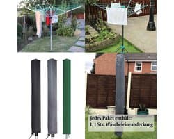 SnelShoppen - Waterdichte Roterende Waslijn Cover 180cm - Winddichte Bescherming voor Tuin, Terras en Balkon - Groen met Rits