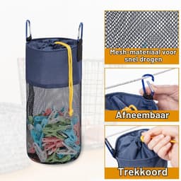 Wasknijperzak - 150 vakken - Hangend - Met metalen haken — thumbnail 2