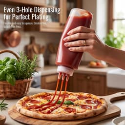 Plastic Knijpflessen - Transparant - 500 ml - 3-Holes Sausdispensers - Voor Ketchup, Olie en Ambachten — thumbnail 5