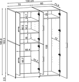 Roomart DORA-II Wasmachine Ombouwkast 130x186 cm - Antraciet Eiken — thumbnail 2