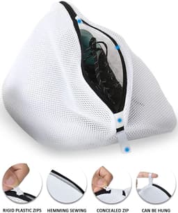 Schoenen Waszak voor Wasmachine – Set van 2 – Wasnet met Rits voor Sneakers en Sokken – 15 x 21 x 23 cm — thumbnail 5