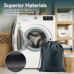 Grote Waterdichte Reiswaszakken, 2-Pack Vouwbare Waszakken met Trekkoord voor Kamperen en Studentenhuis, Ideaal voor Vuile Was en Reisaccessoires — thumbnail 2
