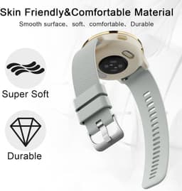 Wanme 3-delige armband voor Garmin Vivoactive 4S / Vivomove 3S / Venu 2S / Venu 3S, zachte siliconen armband voor Garmin Forerunner 265S / 255S — thumbnail 5