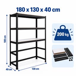 Wasmachine rek - 180 x 130 x 40 cm - tot 600 kg - zwart — thumbnail 2