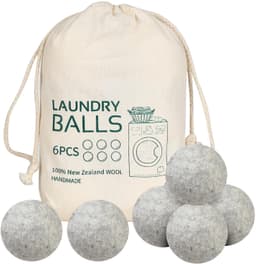 Wolballen voor wasdroger 6 stuks handgemaakte herbruikbare wasbal wasverzachter droogballen verminderen droogtijd en rimpels — thumbnail 1