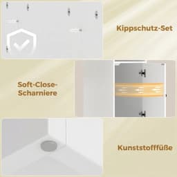 Kast boven de wasmachine - Softclose scharnieren - Badkamerorganizer boven het toilet - Open opbergvakken — thumbnail 5