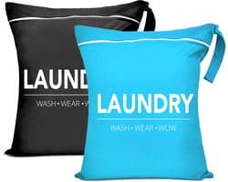 Waszakken, 55 x 45 cm, waterdichte vuilwaszak, reizen, opvouwbare waszak met ritssluiting en handvat, wetbag, groot, voor zwemmen, fitness en camping