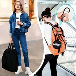 Waszak voor op reis 48 x 51 cm - opvouwbaar - waterdicht - ideaal voor natte zwemkleding - ShopVlot — thumbnail 4