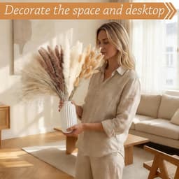 Gedroogde pampasbloemen, decoratie, pampasgras, XXL, gedroogde bloemen, decoratie voor woonkamer, slaapkamer, eettafel, bohemian sfeer — thumbnail 4