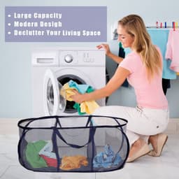 Opvouwbare Wasmand met 3 Vakken - Groot en Draagbaar — thumbnail 4