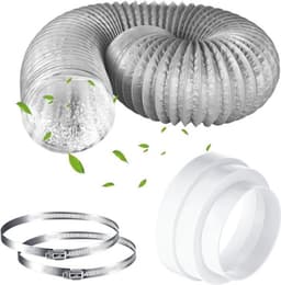 Afvoerslang Airco 150 mm x 2 m PVC verlenging - aluminium flexibele buis - roestvrijstalen klem - verloopstuk 120-160 mm - airconditioning wasdroger afzuigkap Afvoerslang Airco — thumbnail 1
