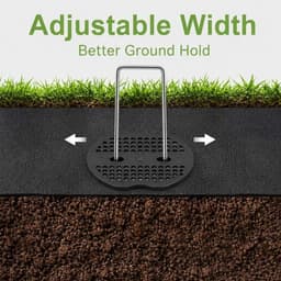 Grondanker - Gegalvaniseerd staal - 150 x 40 mm - U-vormige grondharing met haak en sluitringen - Voor tuin, camping en kunstgras — thumbnail 3