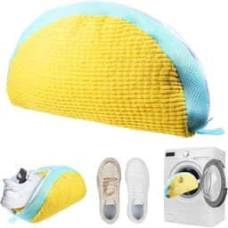 Schoenwaszak voor de wasmachine - Ideaal voor sneakers, sportschoenen en laarzen - Geel — thumbnail 1