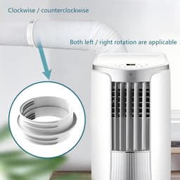 Verpakking van 1 stuk - Airconditioning slangconnector - Universele aansluiting voor airconditioning uitlaatslang - Uitlaatpijpconnector - Connector - ABS-materiaal - Links- en rechtsdraaiend - Geschikt voor slangverlengstukken van 130 tot 150 mm-Wit — thumbnail 3