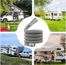 Afwaterslang Set - Camper Afvoer - Afvalwater Afvoeren - Verstelbare Lengte - 28-42 mm - Grijs — thumbnail 5