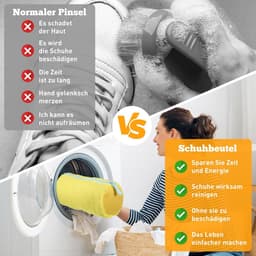 SnelShoppen - Schoenenwaszak met verborgen rits, waszak voor schoenen, wasmachine geschikt, 1 stuk, geel, ideaal voor sport- en werkschoenen, en meer — thumbnail 4