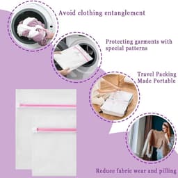 Set van 4 Herbruikbare Waszakken met Rits voor Delicate Kleding, Ondergoed en Reisorganizer - 23×30 cm en 30×40 cm — thumbnail 4