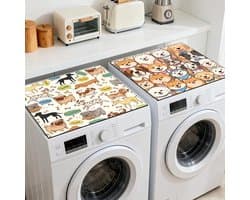 Wasmachine Droger Hoes - Wascover Beschermer - Huishoudelijk Gebruik - Antislip Rubber Onderkant - 60 x 60 cm - Meerkleurig