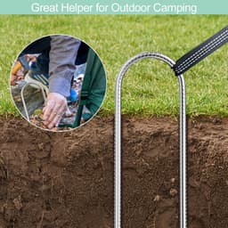 Grondpinnen 30 cm - Robuust staal - Corrosiebestendig - Perfect voor tenten en trampolines - ShopVlot — thumbnail 2