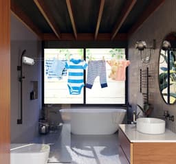 Verstelbare Wandgemonteerde Kledinglijn voor Binnen en Buiten - Sterke RVS Uittrekbare Drooglijn van 2 * 4.2m voor Appartement, Hotel, Studentenhuis, Balkon en Badkamer — thumbnail 2