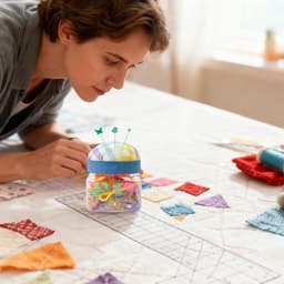 Naaiklemmen Set - Stoffen Clips - Handwerk Projecten - 76 Delige Kit - Handige Pot - Geruite Stijl — thumbnail 3