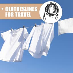 Verstelbare Waslijn - Kledinglijn Outdoor - Kamperen Reizen - Winddicht Antislip - 2 Stuks - Diverse Kleuren — thumbnail 3