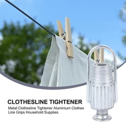 Dailygoods- Waslijn Aanscherper Set van 2 - Aluminium - Duurzaam - Huishoudelijke Leveringen - Kledinglijn - Sterke Constructie - Waslijnspanner — thumbnail 5