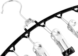 Pack van 5 sokken droogrek met roestvrijstalen hangers en 10 antislip clips - Ruimtebesparend voor sokken, ondergoed, hoeden en sjaals — thumbnail 5