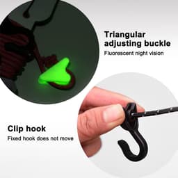 Dailygoods- Waslijn Fluorescerend - Verstelbare Lengte - Camping Waslijn - Reflecterende Staaldraad - Multifunctioneel - Clip Haak Ontwerp - Ophangtouw — thumbnail 5