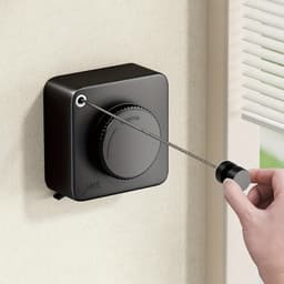 Lzwintrading - Waslijn Uittrekbaar Buiten - Waslijndraad met Stalen Kern - Voor Muur Geen Doorhangen - 4,8 M Lange Staalkabel - Voor Badkamer Bijkeuken Balkon Tuin - Zwart — thumbnail 1