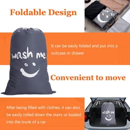 Dailygoods- Waszakken Set van 2 - 120 Liter - Vuilafstotend - Stofdicht - Opvouwbaar - Lichtgewicht - Trekkoordsluiting - Opbergtas — thumbnail 5