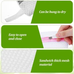 Dailygoods - Tyqour 4 stuks kleine mesh waszakken, anti-klevende waspod-zakken, duurzame polyester opbergzakken voor geurende kralen, reiswasorganizer, beschermen delicate kleding — thumbnail 2