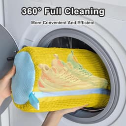 Dailygoods - waszakken voor schoenen, 2 stuks, waszakken voor schoenen, waszak met ritssluiting, herbruikbare waszak, efficiënte reiniging, grijs — thumbnail 4