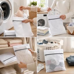 Wasnet voor wasmachine: 5 stuks, 3 maten, stevig polyester, bescherming voor delicate kleding en lingerie — thumbnail 2
