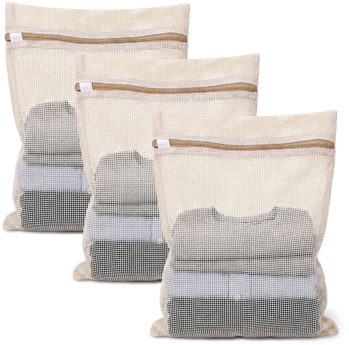 Solidchoice - Set van 3 Katoenen Waszakken voor Delicatesse met Rits — afbeelding 1