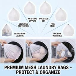 Solidchoice - Set van 5 Wasnetten voor Delicate Kleding — thumbnail 3