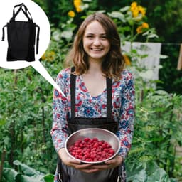 Oogsttas Schort - Tuin Werk - Fruit Plukken - Verstelbaar Met Zakken - 64x49cm - Blauw — thumbnail 2