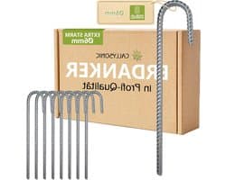 8 Stuks Grondankers - 30 cm x 6 mm J-vormige Haringen voor Tent, Trampoline, Schutting en Camping